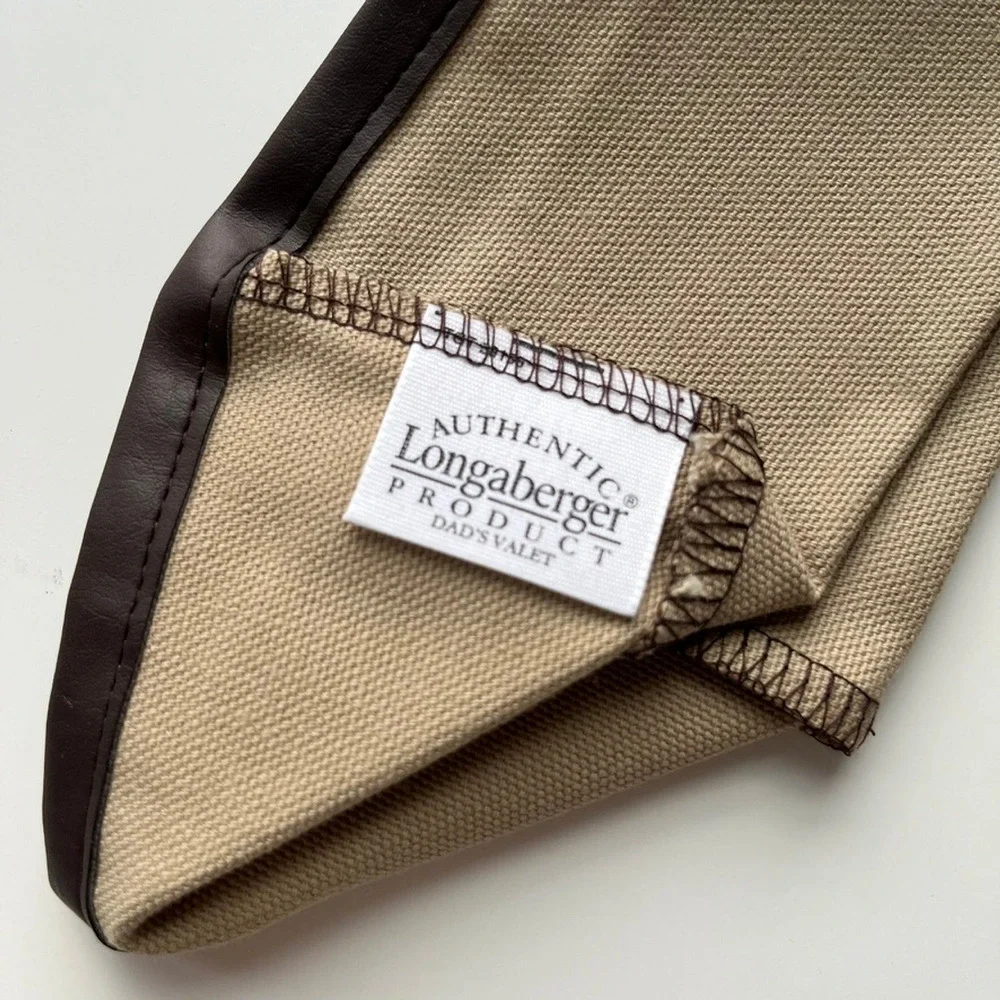 Longaberger Dad's Valet Basket Fabric Liner Canvas 28156155 Tan Brown